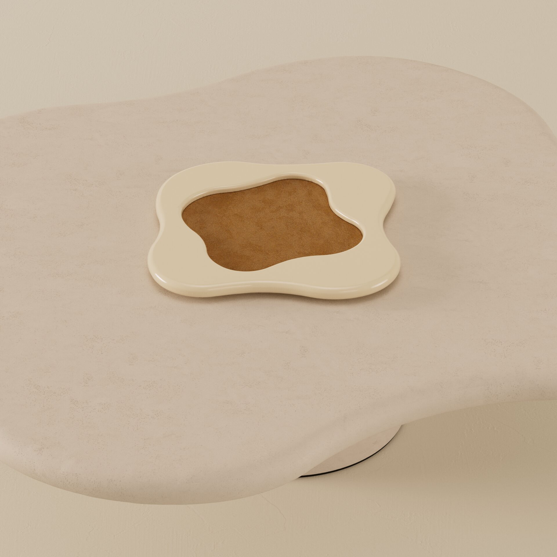 TRAY CLOVER OOL 48 light ivory and sahara sand suede