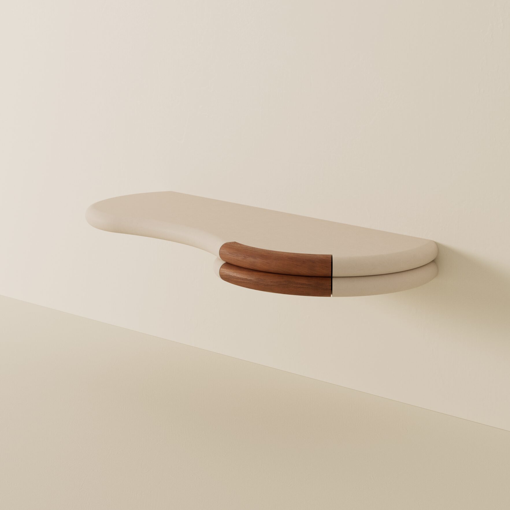 WALL DESK OOL 148 sand and afrormosia